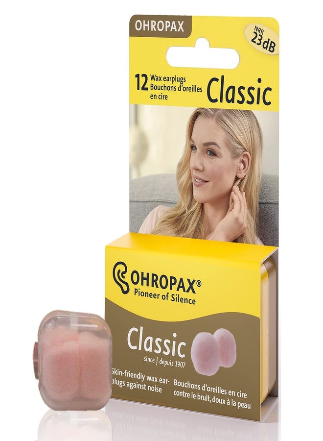 Ohropax Reusable Wax/Cotton Ear Plugs (12 Plugs Total)(1 Clear Carrying Case) - Ear Plugs for Sleeping Noise Cancelling, Swimming, Shooting Ear Protection, and a snoring Solution - Image 1